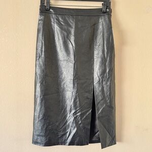 NWT Skies Are Blue Black Faux Leather Skirt S